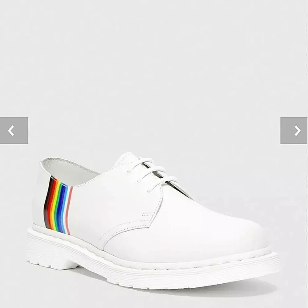 Dr. Martens 1461 For Pride Smooth Leather Oxford Shoes White Size 5 M 6 W